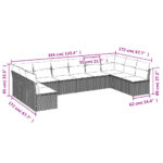 vidaXL 10-dielna záhradná sedacia súprava s vankúšmi polyratanová sivá – Obrázok 3