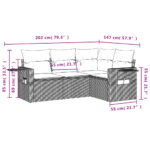 vidaXL 4-dielna záhradná sedacia súprava s vankúšmi hnedá polyratanová – Obrázok 3