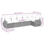 vidaXL 6-dielna záhradná sedacia súprava s podložkami polyratan sivá – Obrázok 3