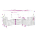 vidaXL 4-dielna záhradná sedacia súprava s podložkami čierna polyratan – Obrázok 3