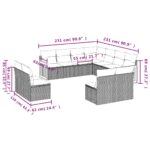 vidaXL 11-dielna záhradná jedálenská súprava vankúše béžová polyratan – Obrázok 3