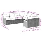 vidaXL 8-dielna záhradná sedacia súprava s podložkami polyratan čierna – Obrázok 3