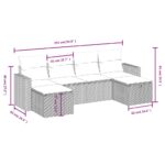 vidaXL 6-dielna záhradná súprava pohoviek s vankúšmi čierna polyratan – Obrázok 3