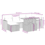 vidaXL 7-dielna záhradná súprava pohoviek s vankúšmi čierna polyratan – Obrázok 3