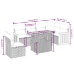 vidaXL 7-dielna záhradná súprava pohoviek s vankúšmi čierna polyratan – Obrázok 3