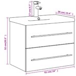 vidaXL Kúpeľňová umývadlová skrinka so zabudov. umývadlom sivá sonoma – Obrázok 10