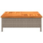 vidaXL Záhradný stôl sivý 70x70x25 cm ratan a akáciový masív – Obrázok 5