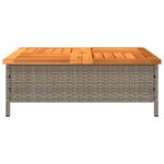 vidaXL Záhradný stôl sivý 70x70x25 cm ratan a akáciový masív – Obrázok 6