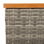 vidaXL Záhradný stôl sivý 70x70x25 cm ratan a akáciový masív – Obrázok 8