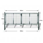 vidaXL Plotová brána, oceľ 306x175 cm, zelená – Obrázok 9