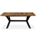 vidaXL Jedálenský stôl, recyklovaný masív a oceľ 180 cm – Obrázok 5