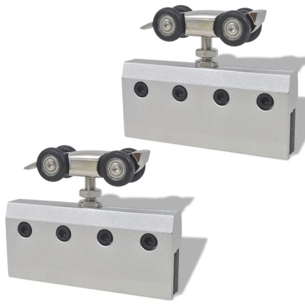 vidaXL Posuvné dvere, sklo a hliník 178 cm, strieborné – Obrázok 5