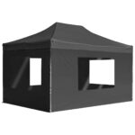 vidaXL Profesionálny skladací stan+steny, hliník 4,5x3 m, antracit