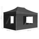 vidaXL Profesionálny skladací stan+steny, hliník 4,5x3 m, antracit – Obrázok 11