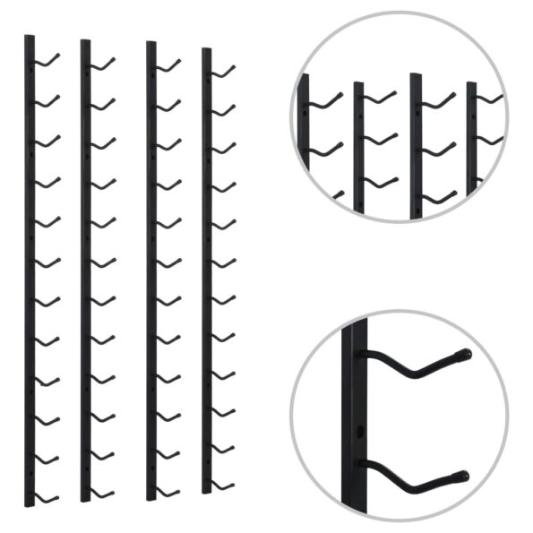 vidaXL Nástenné stojany na víno na 12 fliaš 2 ks čierne železné – Obrázok 5