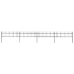 vidaXL Záhradný plot so špicatými vrchmi čierny oceľový 6,8x0,6 m