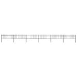 vidaXL Oceľový záhradný plot so špicatými vrchmi 10,2x0,6 m čierny