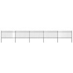 vidaXL Oceľový záhradný plot so špicatými vrchmi čierny 8,5x1 m