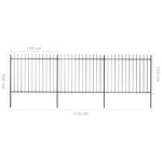 vidaXL Oceľový záhradný plot so špicatými vrchmi čierny 5,1x1,5 m – Obrázok 5