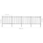 vidaXL Oceľový záhradný plot so špicatými vrchmi čierny 6,8x1,5 m – Obrázok 5