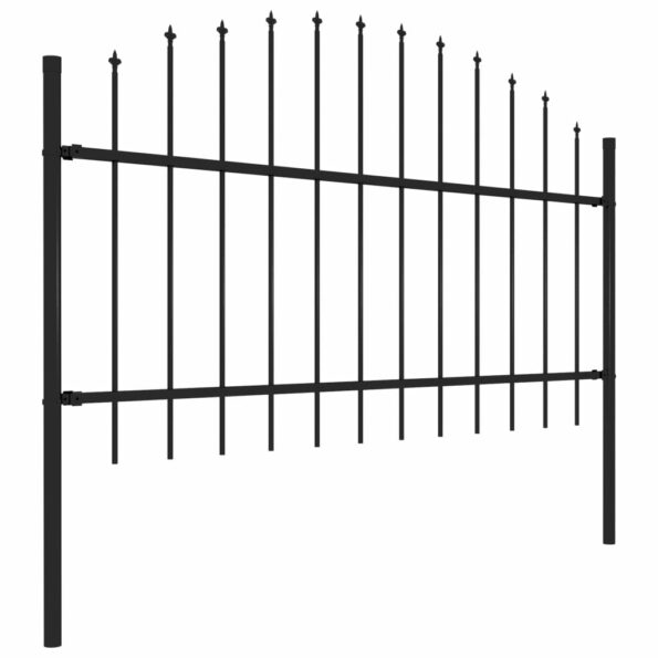 VXL8719883714516_g_en_hd_2.jpg vidaXL Záhradný plot s hrotmi, oceľ (1-1,25)x3,4 m, čierny – Obrázok 3