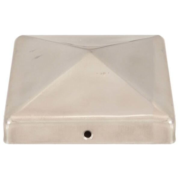 vidaXL Pyramídové krytky na plotové stĺpiky 6 ks 101x101 mm nehrdzavejúca oceľ – Obrázok 4