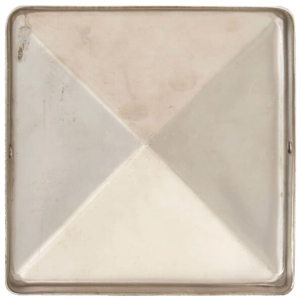 vidaXL Pyramídové krytky na plotové stĺpiky 6 ks 101x101 mm nehrdzavejúca oceľ – Obrázok 5