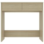 vidaXL Písací stôl, dub sonoma 80x40x75 cm, drevotrieska – Obrázok 4