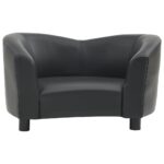 vidaXL Pohovka pre psa, čierna 67x41x39 cm, umelá koža – Obrázok 3