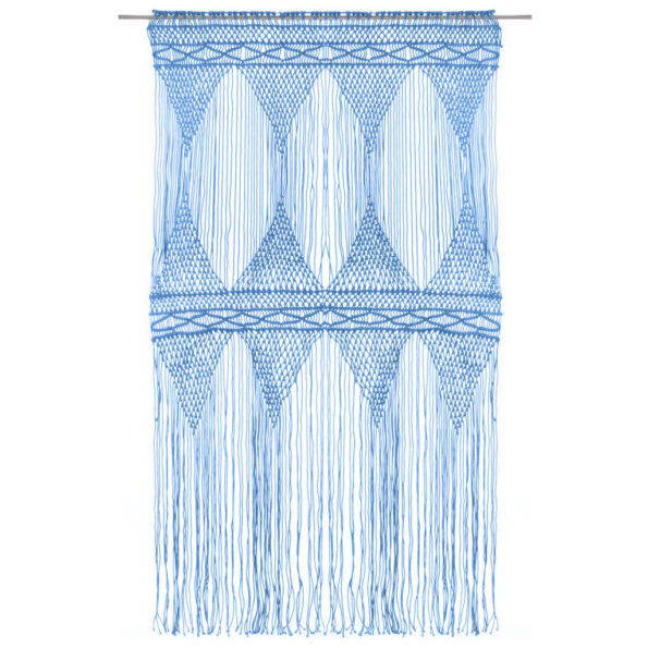 vidaXL Záclona macrame modrá 140x240 cm bavlna – Obrázok 2