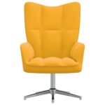 vidaXL Relaxačné kreslo horčicovo-žlté zamatové – Obrázok 3