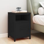 vidaXL Nočný stolík čierny 35x35x51 cm oceľ