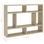 vidaXL Nástenná polica, dub sonoma 75x16x55 cm, kompozitné drevo – Obrázok 6