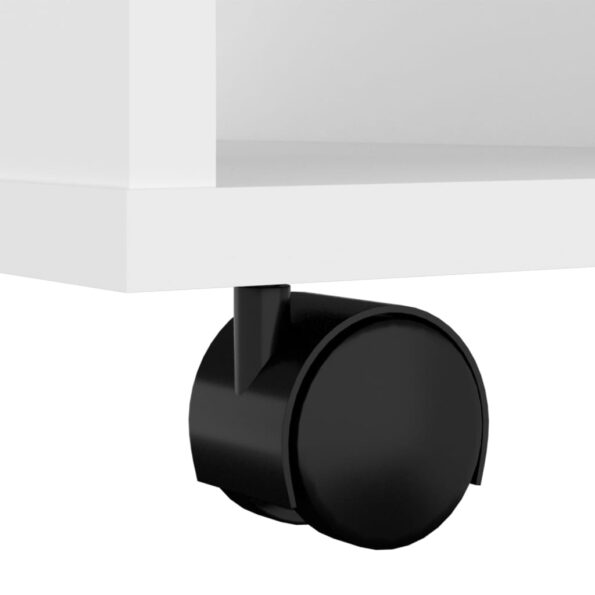 vidaXL Skrinka na kolieskach biela 60x53x72 cm drevotrieska – Obrázok 8