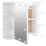 vidaXL Zrkadlová skrinka s LED lesklá biela 70x16,5x60 cm – Obrázok 10