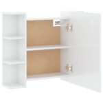 vidaXL Zrkadlová skrinka s LED lesklá biela 70x16,5x60 cm – Obrázok 11
