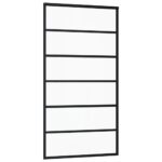 vidaXL Posuvné dvere s kovaním ESG sklo a hliník 102x205 cm – Obrázok 3
