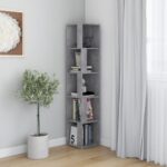 vidaXL Rohová skrinka betónovosivá 33x33x164,5 cm drevotrieska – Obrázok 3