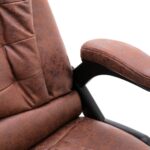vidaXL Masážne kancelárske kreslo, svetlohnedé, umelý semiš – Obrázok 5