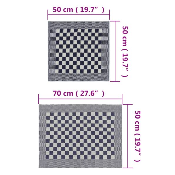 vidaXL 20-dielna súprava uterákov modro-biela bavlna – Obrázok 10