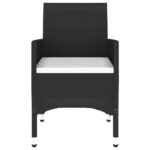 vidaXL 3-dielna záhradná bistro súprava, polyratan+tvrdené sklo čierna – Obrázok 4