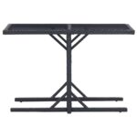 vidaXL 3-dielna záhradná jedálenská súprava, polyratan a sklo, čierna – Obrázok 8