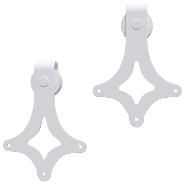 vidaXL Kovanie na posuvné dvere 183 cm, oceľ, biele – Obrázok 5