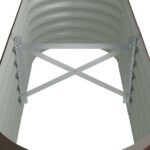 vidaXL Vyvýšený záhradný záhon pozinkovaná oceľ 114x40x36 cm hnedý – Obrázok 5
