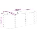 vidaXL Vyvýšený záhradný záhon pozinkovaná oceľ 114x40x36 cm hnedý – Obrázok 6