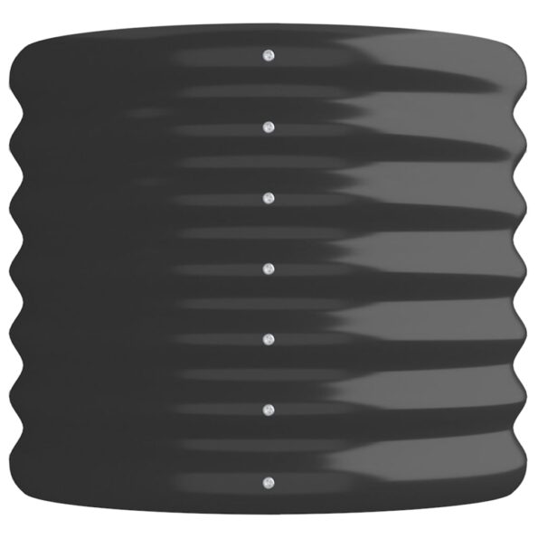 vidaXL Vyvýšený záhradný záhon práškovaná oceľ 114x40x36 cm antracit – Obrázok 4