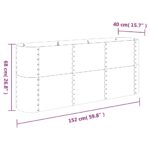 vidaXL Vyvýšený záhradný záhon pozinkovaná oceľ 152x40x68 cm sivý – Obrázok 6