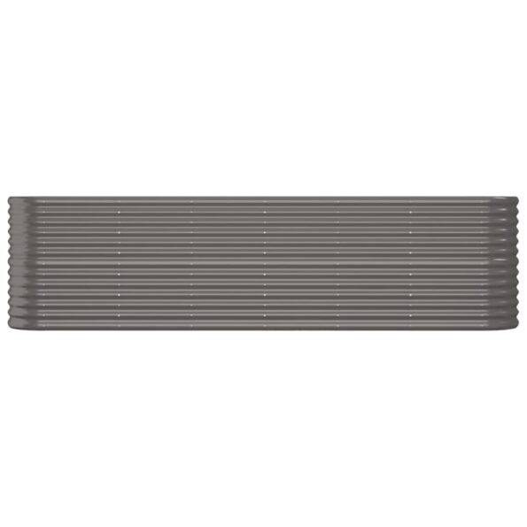 vidaXL Vyvýšený záhradný záhon práškovaná oceľ 260x40x68 cm sivý – Obrázok 3