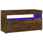 vidaXL TV skrinka s LED svetlami tmavý dub 75x35x40 cm – Obrázok 10
