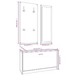 vidaXL Súprava so skrinkou na topánky 3 v 1 sivá sonoma spracov. drevo – Obrázok 9